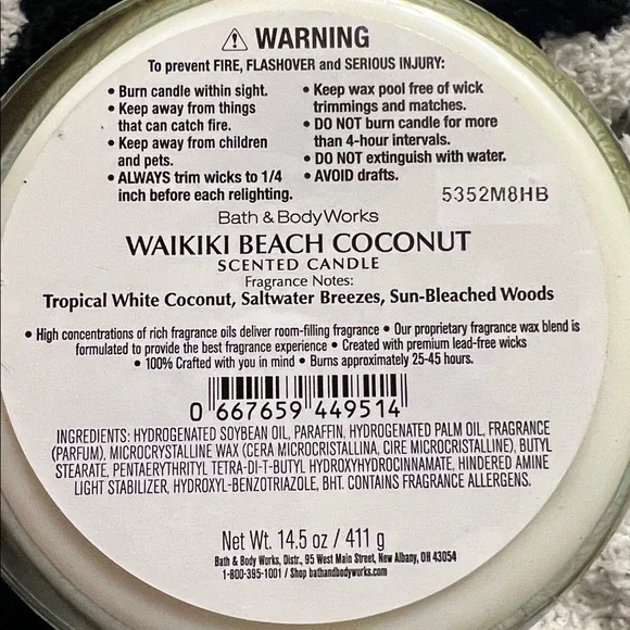 NWT Bath and Body Works Waikiki Beach Coconut
3-Wick Candle- 14.5 oz - Picture 5 of 7